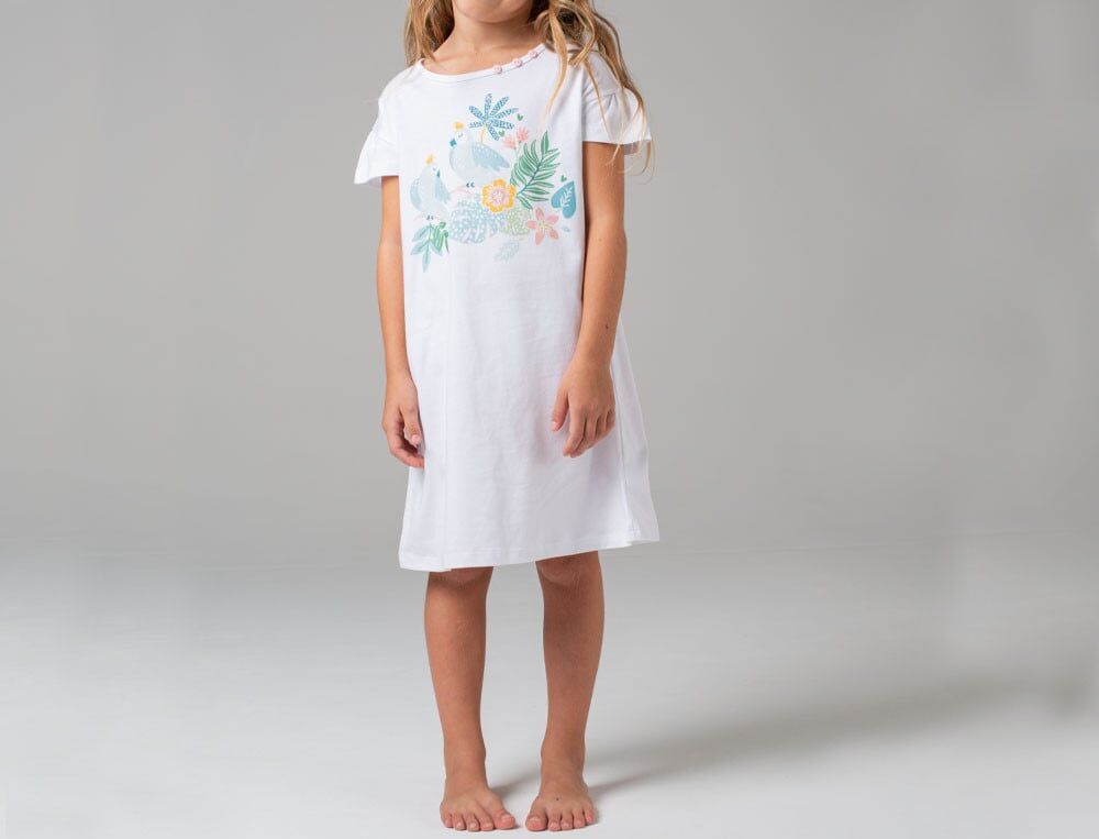 Chemise de nuit fille - 4/5 ans - Jardin exotique - Coloris Unique - Linvosges