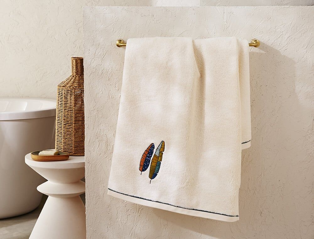 Drap de bain - 70x140 cm - Balade en savane - Ivoire - Linvosges