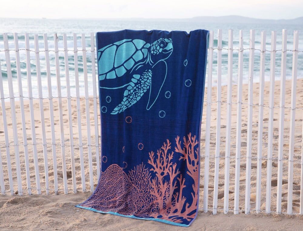 Drap de plage - 100x180 cm - Carte postale - Coloris Unique - Linvosges
