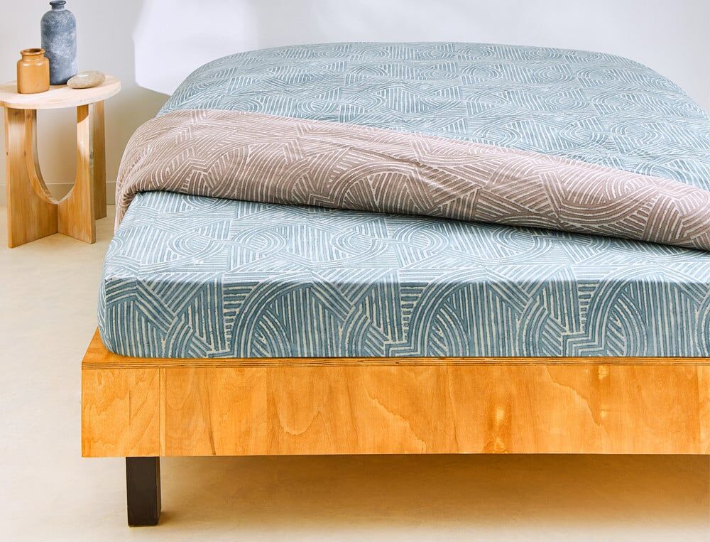 Drap-housse 1 pers. bonnet 35cm - 90x190 cm - Dédales - Coloris Unique - Linvosges