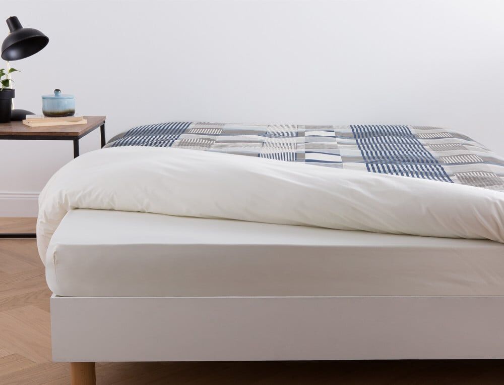 Drap-housse 2 pers. bonnet 35 cm - 160x200 cm - En symétrie - Coloris Unique - Linvosges