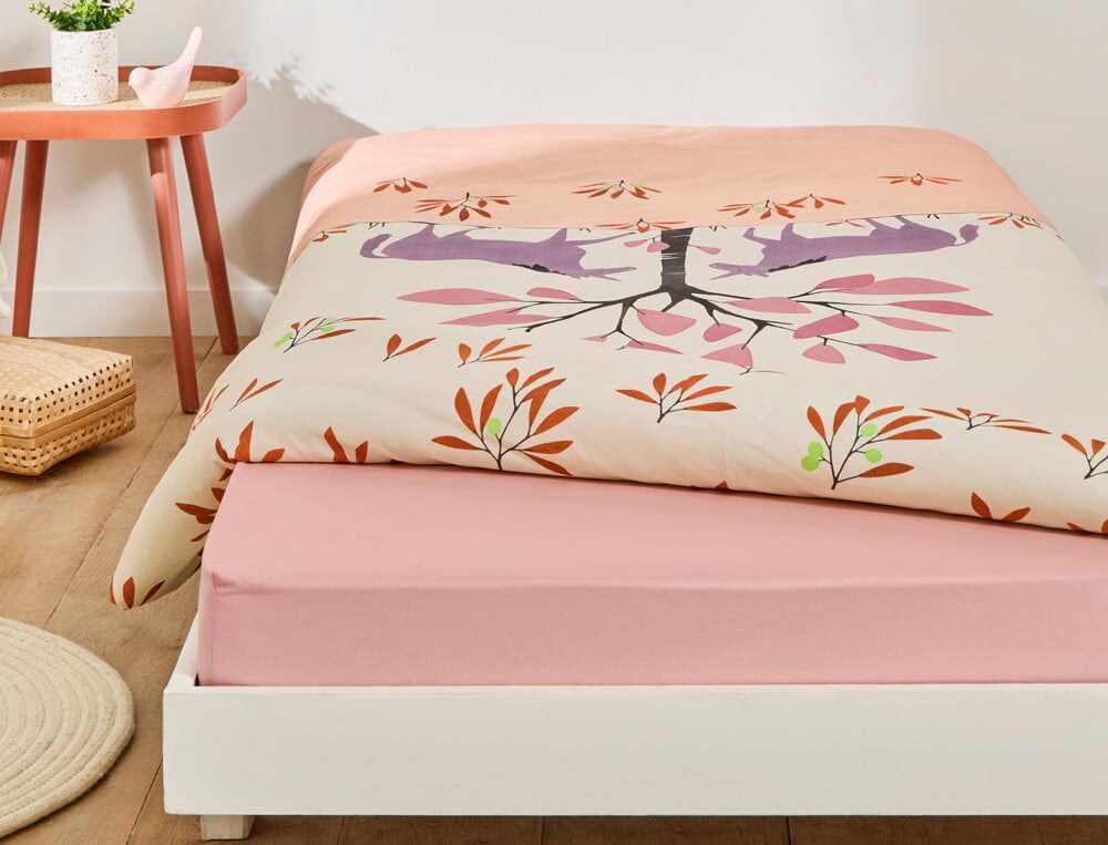 Drap-housse 1 pers. bonnet 35 cm - 90x190 cm - Rêve de licornes - Coloris Unique - Linvosges