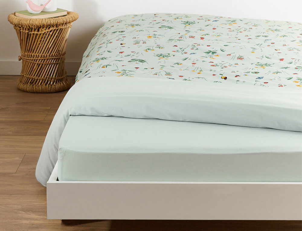 Drap-housse 1 pers. bonnet 30 cm - 90x190 cm - Ronde bucolique - Coloris Unique - Linvosges