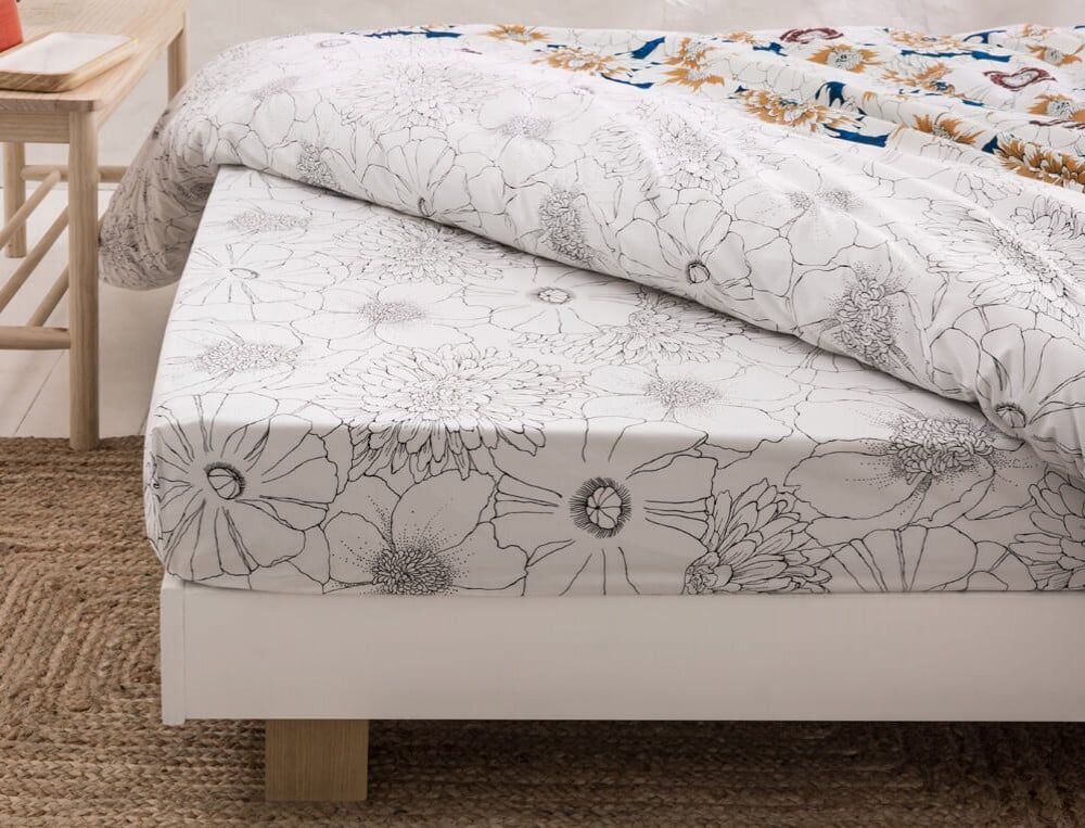 Drap-housse 2 personnes bonnet 35 cm - 140x190 cm - Fabuleuses - Coloris Unique - Linvosges
