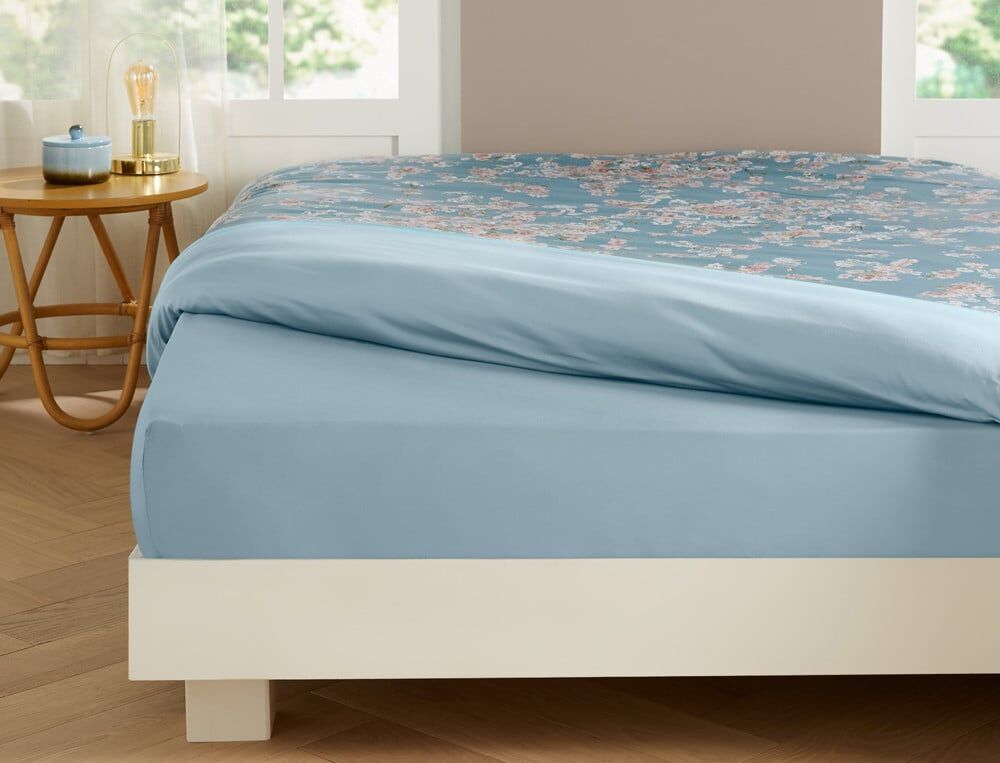 Drap-housse 2 personnes bonnet 35 cm - 160x200 cm - Florescence - Coloris Unique - Linvosges