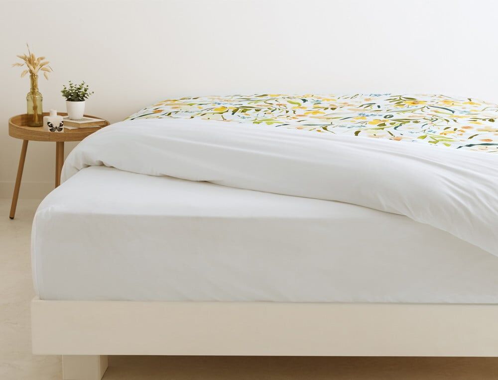 Drap-housse 2 pers. bonnet 35 cm - 160x200 cm - Folles jonquilles - Coloris Unique - Linvosges