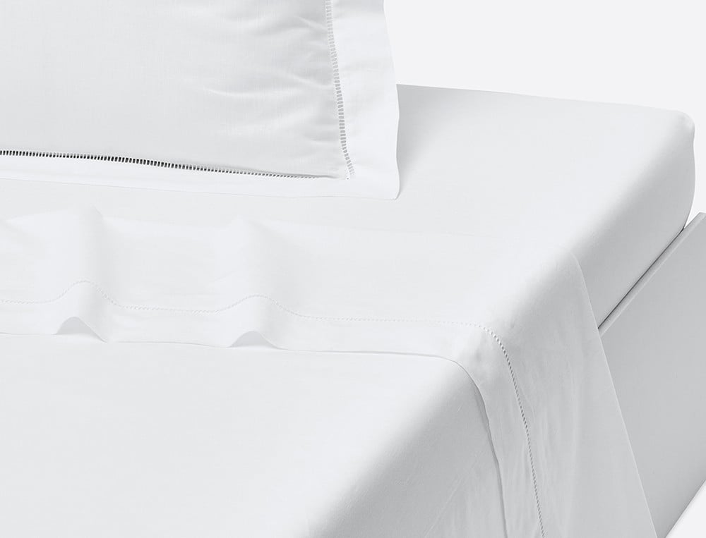 Drap 2 personnes jours Venise - 270x310 cm - Métis - Blanc - Linvosges