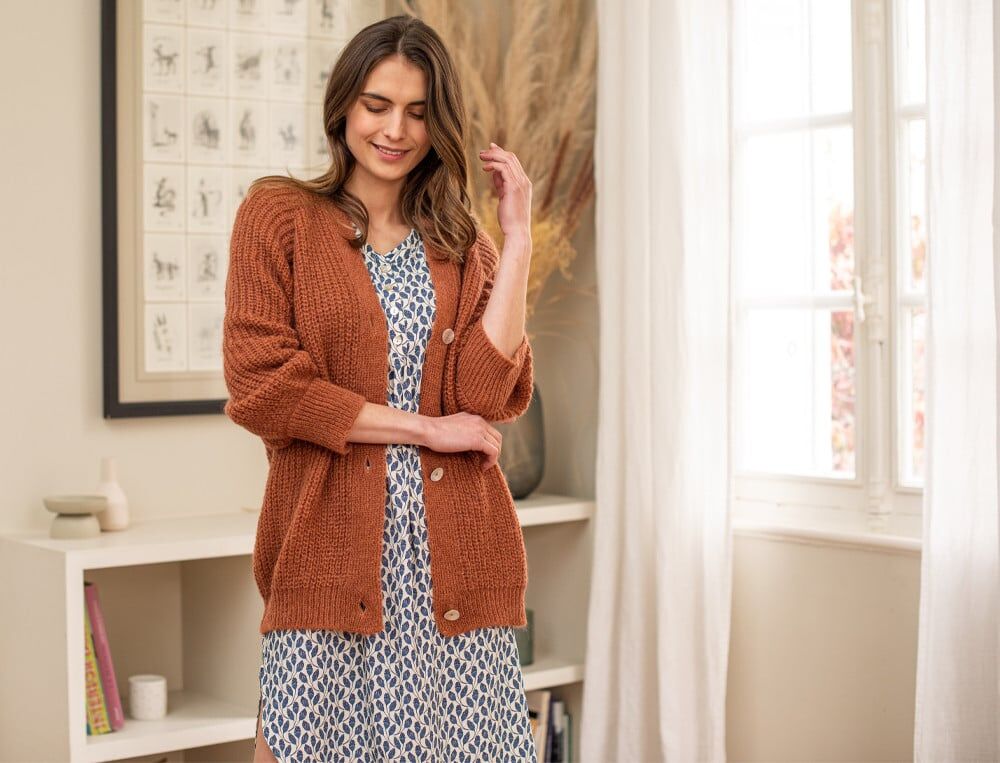 Gilet mohair - 40/42 - Poésie marine - Coloris Unique - Linvosges
