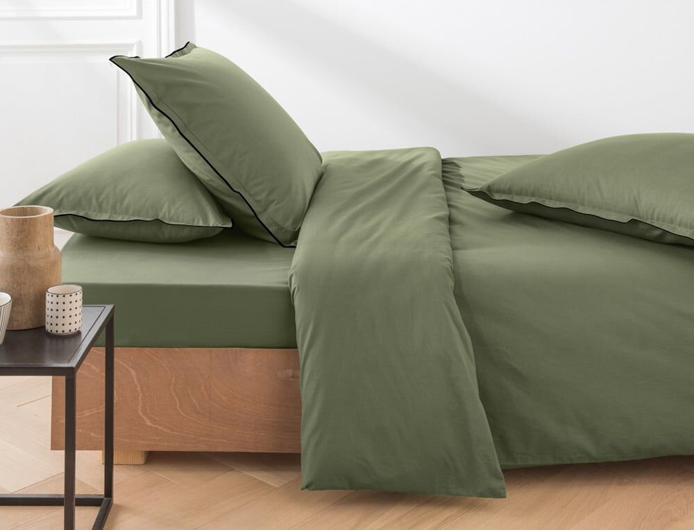 Housse de couette 1 personne - 140x200 cm - Coton fin lavé - Brique - Linvosges
