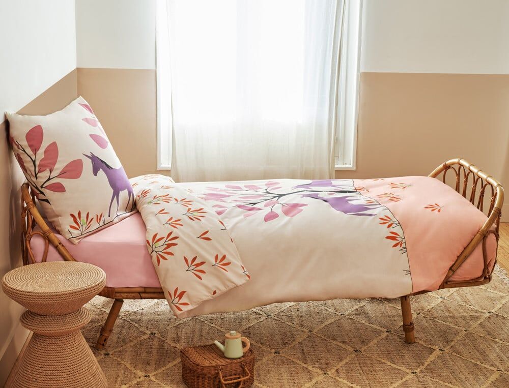 Housse de couette 1 pers. - 140x200 cm - Rêve de licornes - Coloris Unique - Linvosges