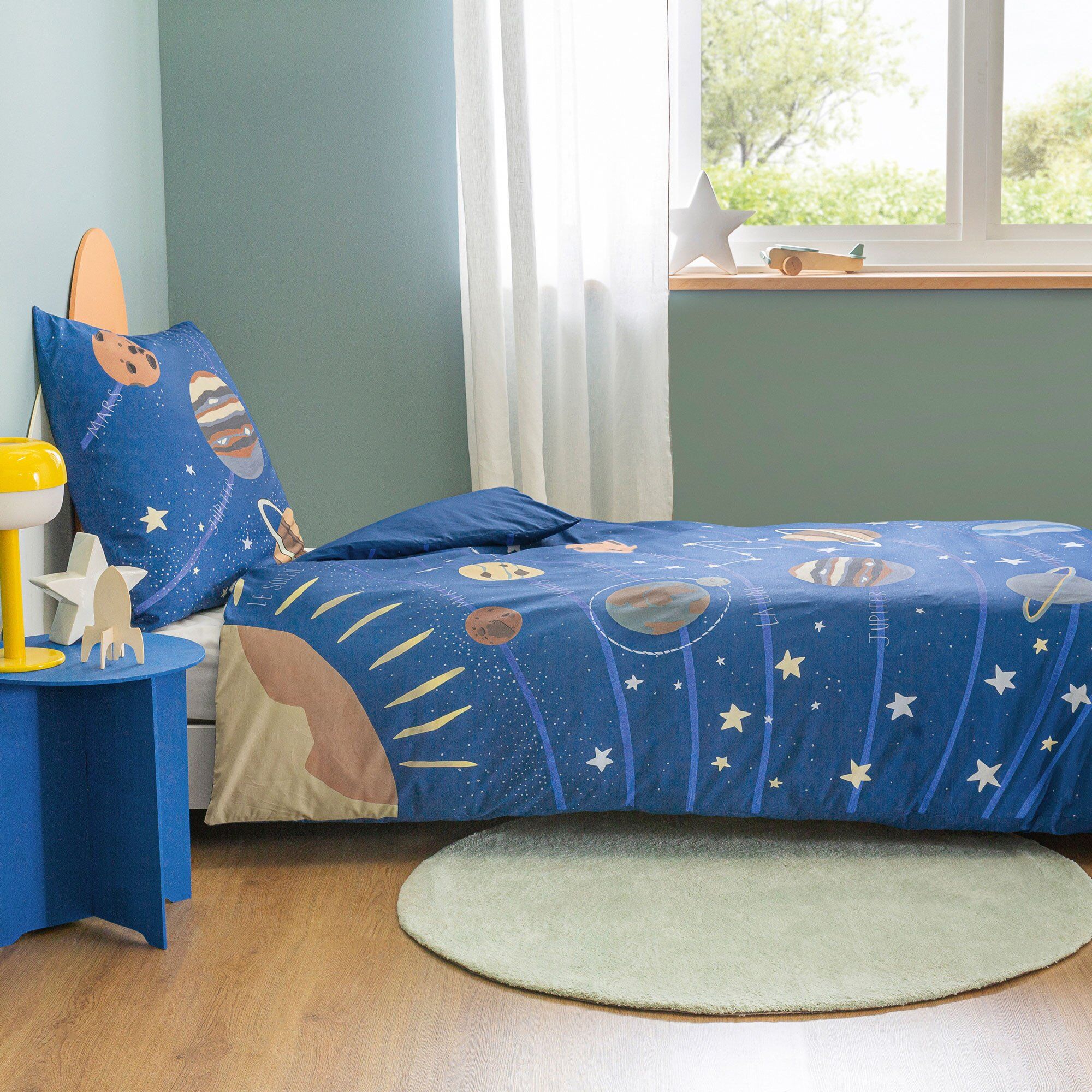 Housse de couette 1 pers. - 140x200 cm - Voyage dans l?espace - Coloris Unique - Linvosges