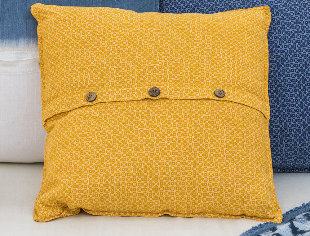 Housse de coussin imprimé - 45x45 cm - Entre terre et mer - Indigo - Linvosges