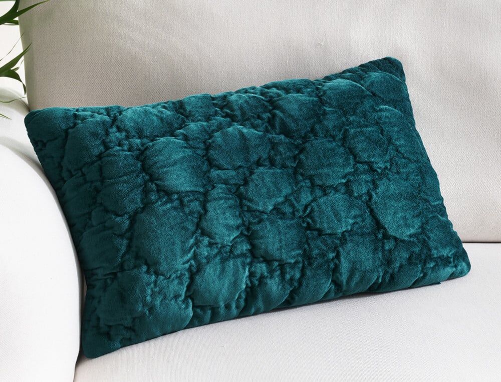Housse de coussin - 30x50 cm - Nuit de velours - Bleu Canard - Linvosges