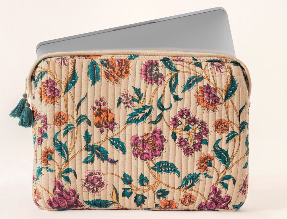 Housse d'ordinateur matelassé - 36x26 cm - Poèmes d?ailleurs - Coloris Unique - Linvosges