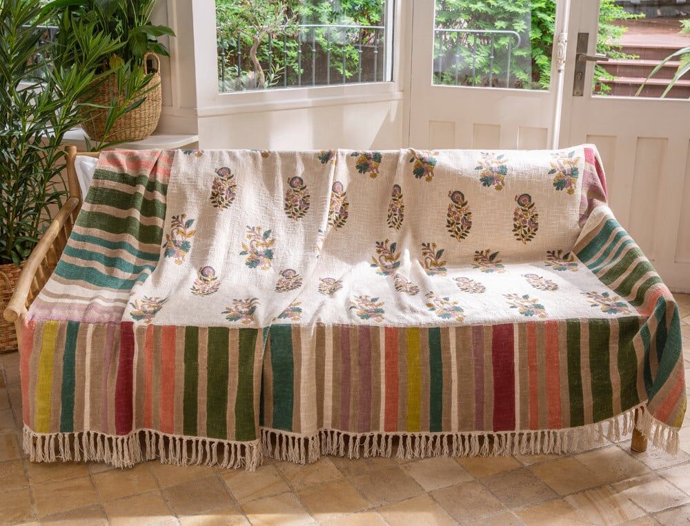 Jeté de canapé - 220x250 cm - Berlingots - Coloris Unique - Linvosges