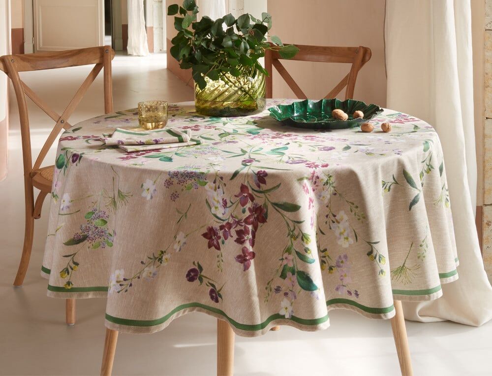 Nappe carrée - 170x170 cm - Bouquet des landes - Coloris Unique - Linvosges