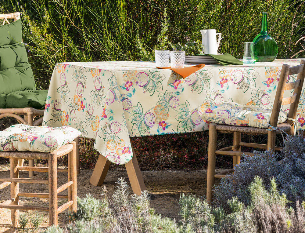 Nappe carrée - 150x150 cm - Grenades sucrées - Coloris Unique - Linvosges
