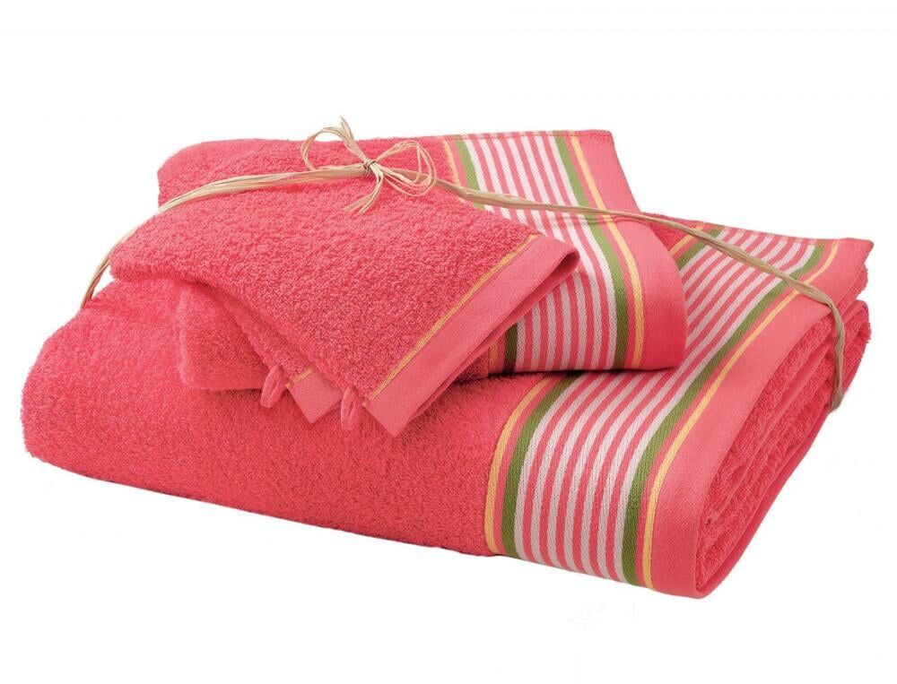 1 drap de bain + 1 serviette + 2 gants - taille unique - Maison Basque - Ivoire - Linvosges