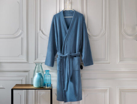 BESIDE STAR Peignoir Homme Robe de Chambre Kimono Tissage Gaufré Waffle Peignoir de Bain Légère col V Pyjama pour l'hôtel Spa Sauna Vêtements de Nuit 