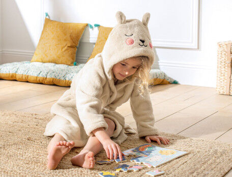Peignoir à capuche pour enfants Pyjamas en molleton doux pour enfants 