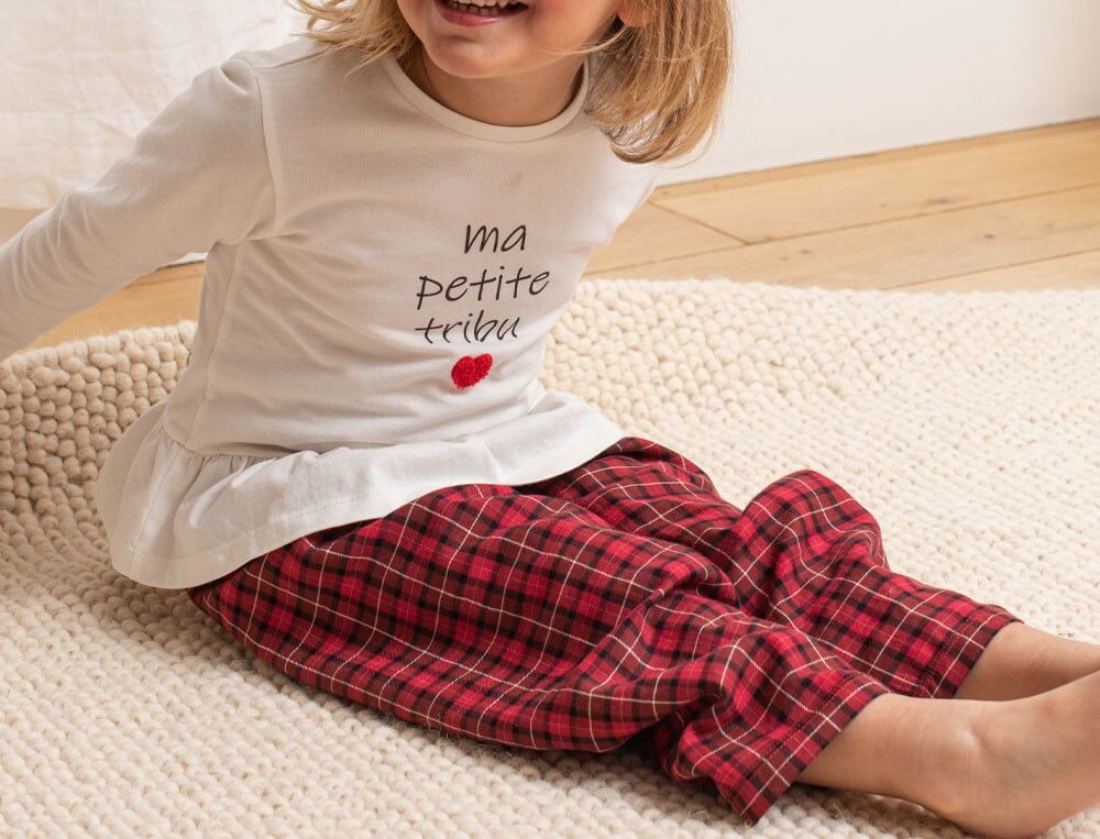 Pyjama fille - 6/7 ans - J'aime ma tribu - Coloris Unique - Linvosges