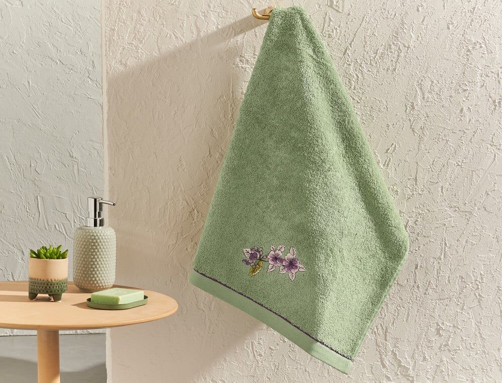 Serviette de bain - 50x100 cm - Belle de jour - Pêche - Linvosges