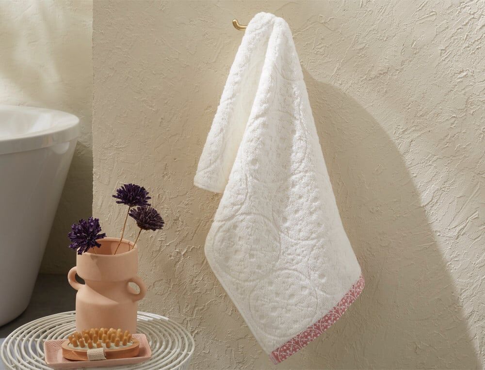 Serviette de bain - 50x100 cm - Séville - Rose - Linvosges