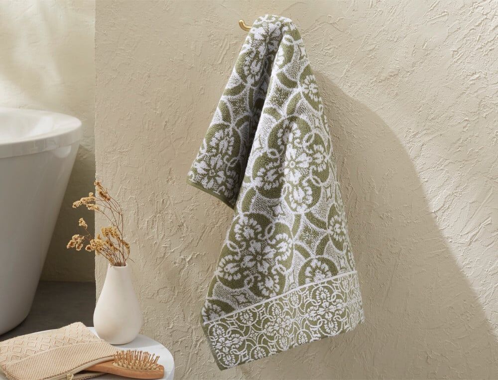 Serviette de bain jacquard - 50x100 cm - Séville - Rose - Linvosges