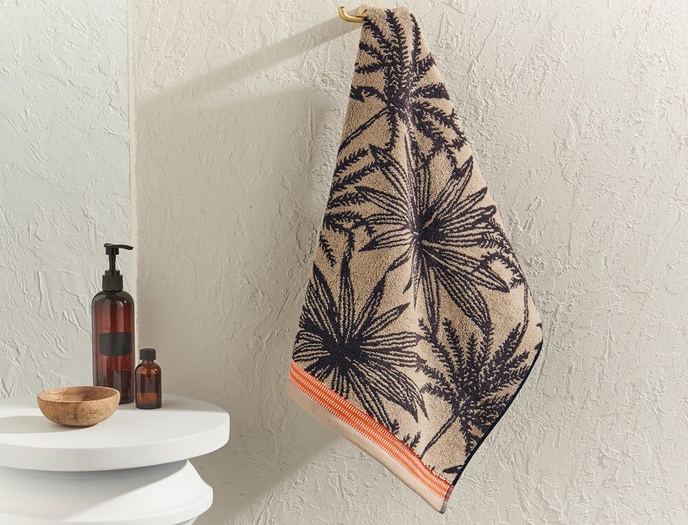 Serviette de bain - 50x100 cm - Trait pour trait - Noir - Linvosges