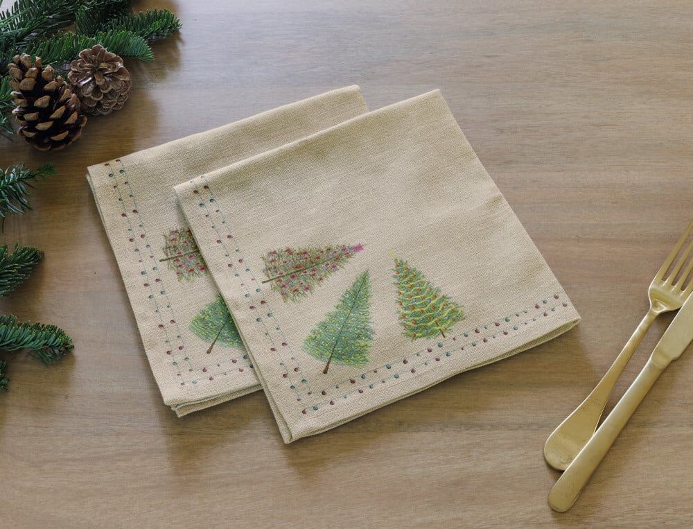 2 serviettes de table - 41x41 cm - Épicéa - Coloris Unique - Linvosges