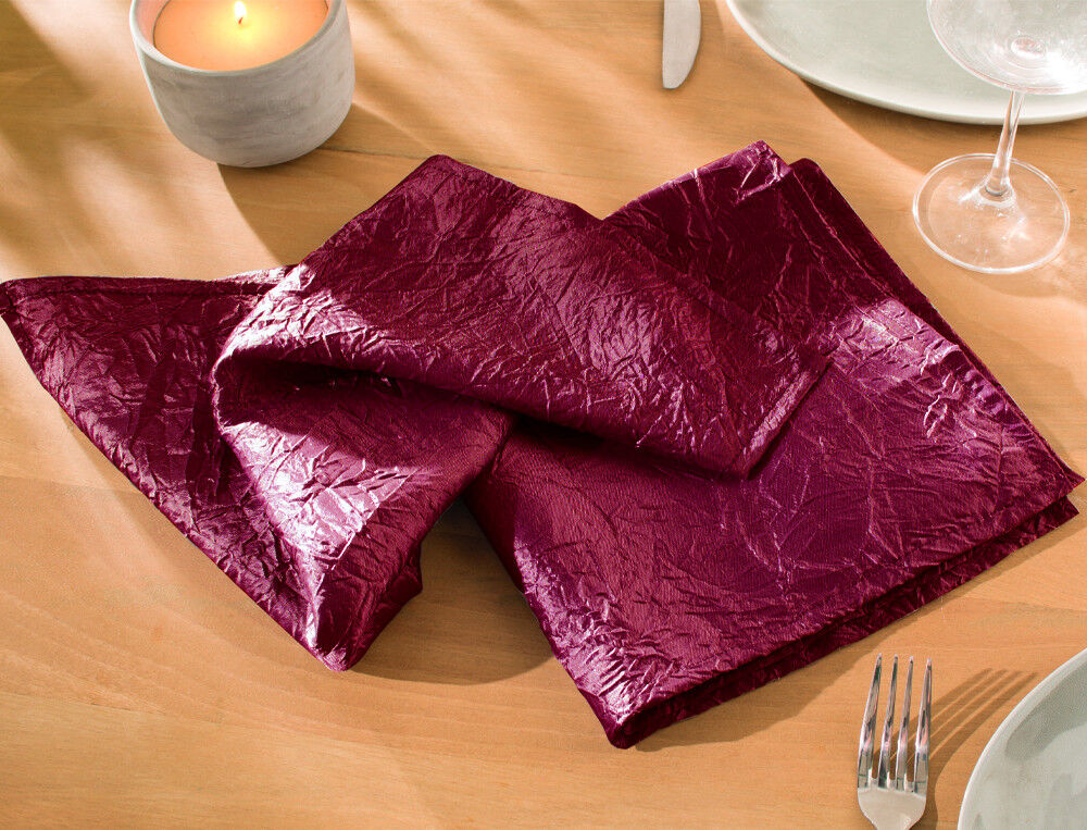2 serviettes de table taffetas froissé - 45x45 cm - Opéra - Bronze - Linvosges