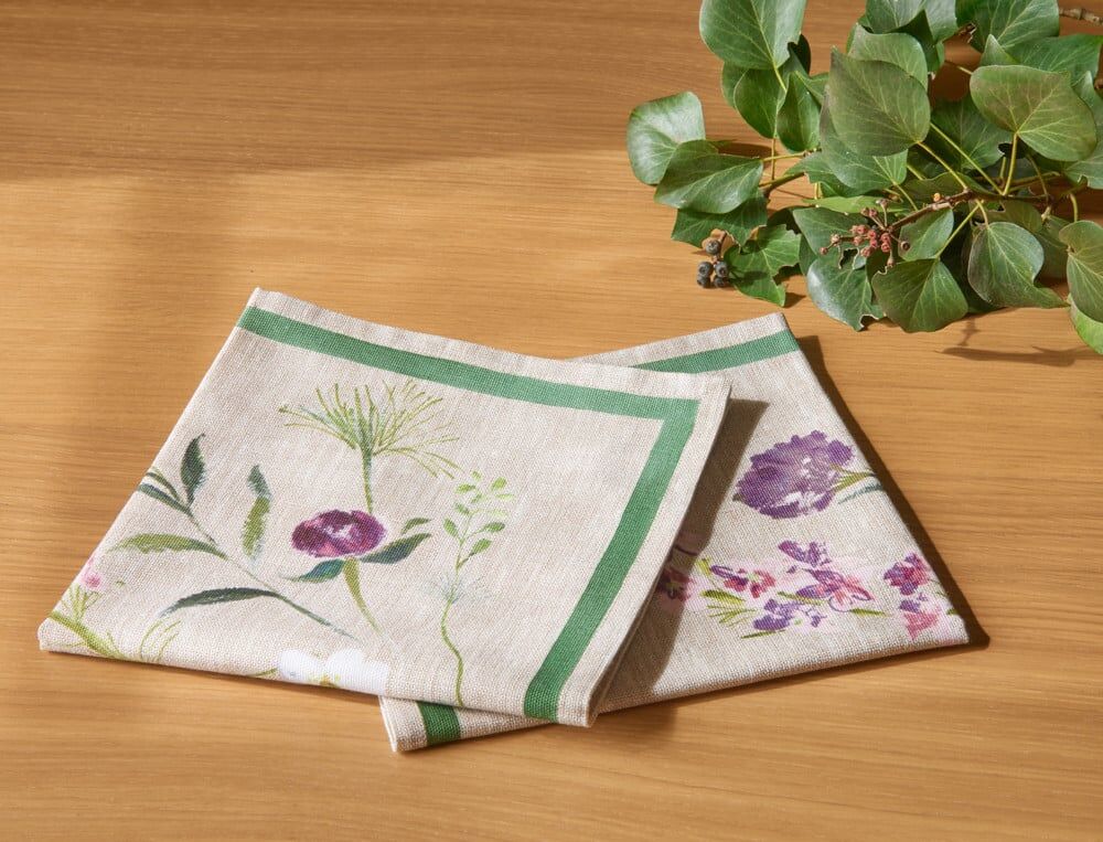 2 serviettes de table - 41x41 cm - Bouquet des landes - Coloris Unique - Linvosges
