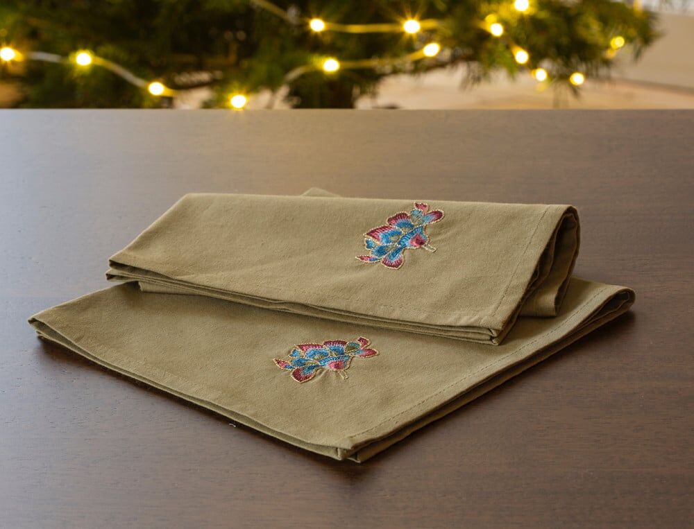 2 serviettes de table - 43x43 cm - D'or et d'épices - Coloris Unique - Linvosges