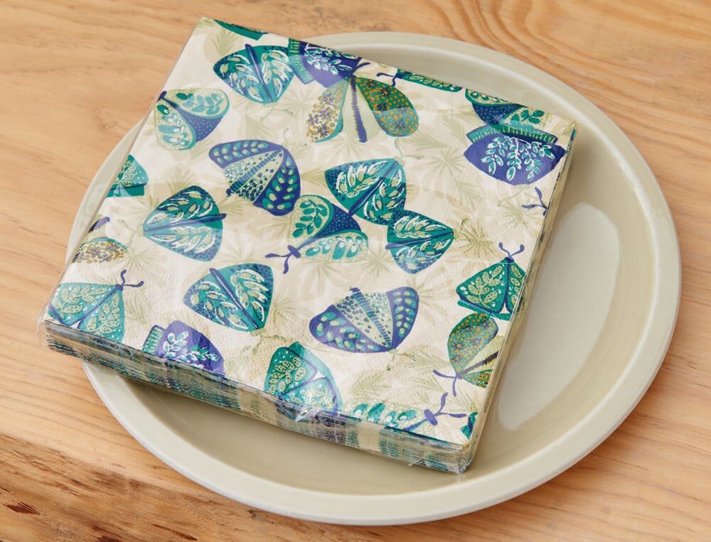 Sachet de 20 serviettes en papier - 33x33 cm - Papillonade - Coloris Unique - Linvosges