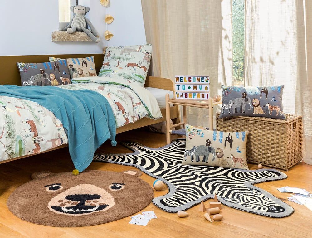 Tapis zèbre - 100x150 cm - Petit safari - Coloris Unique - Linvosges